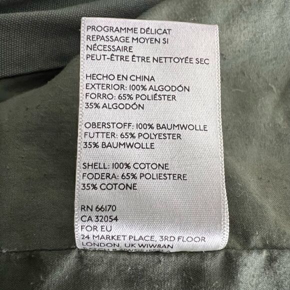 Ecote Military Style Jacket Button Down Green Medium - Picture 10 of 12